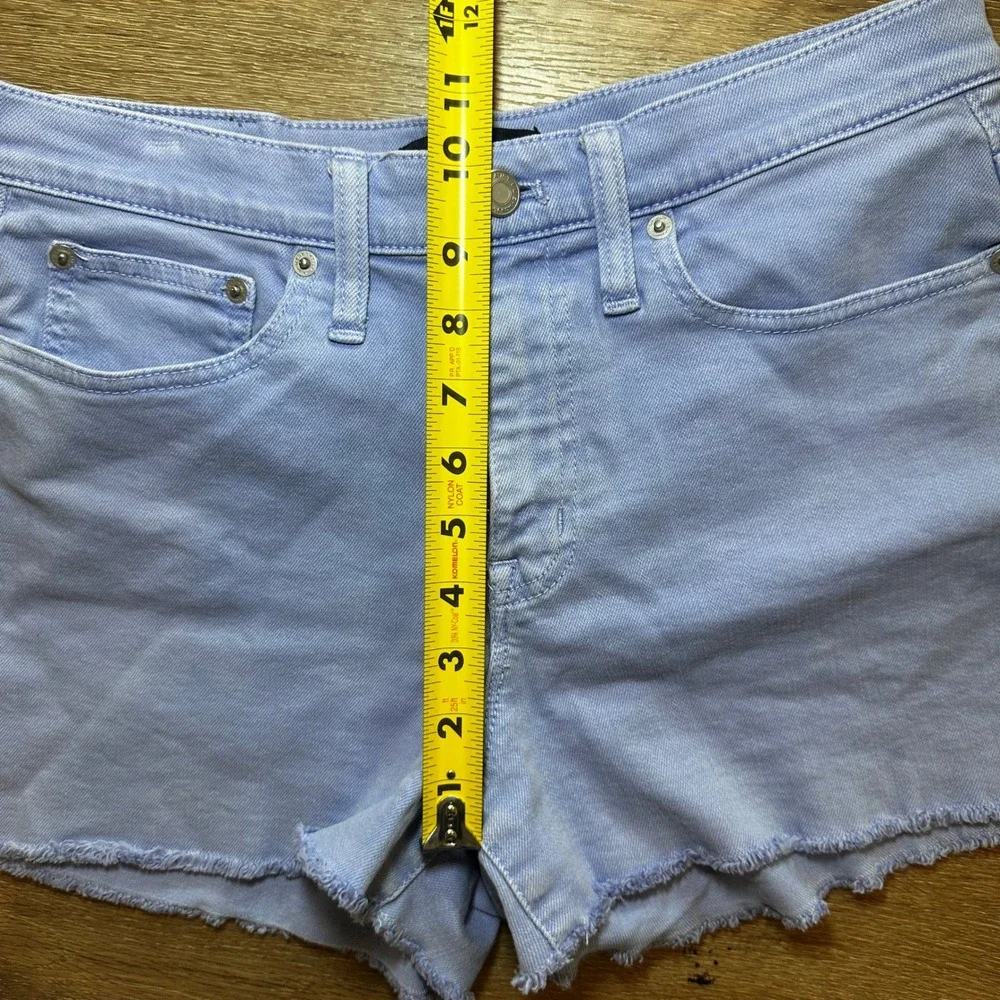 J.Crew Mercantile Women Periwinkle Blue Denim Cutoff Shorts Raw Hem Stretch 28/6